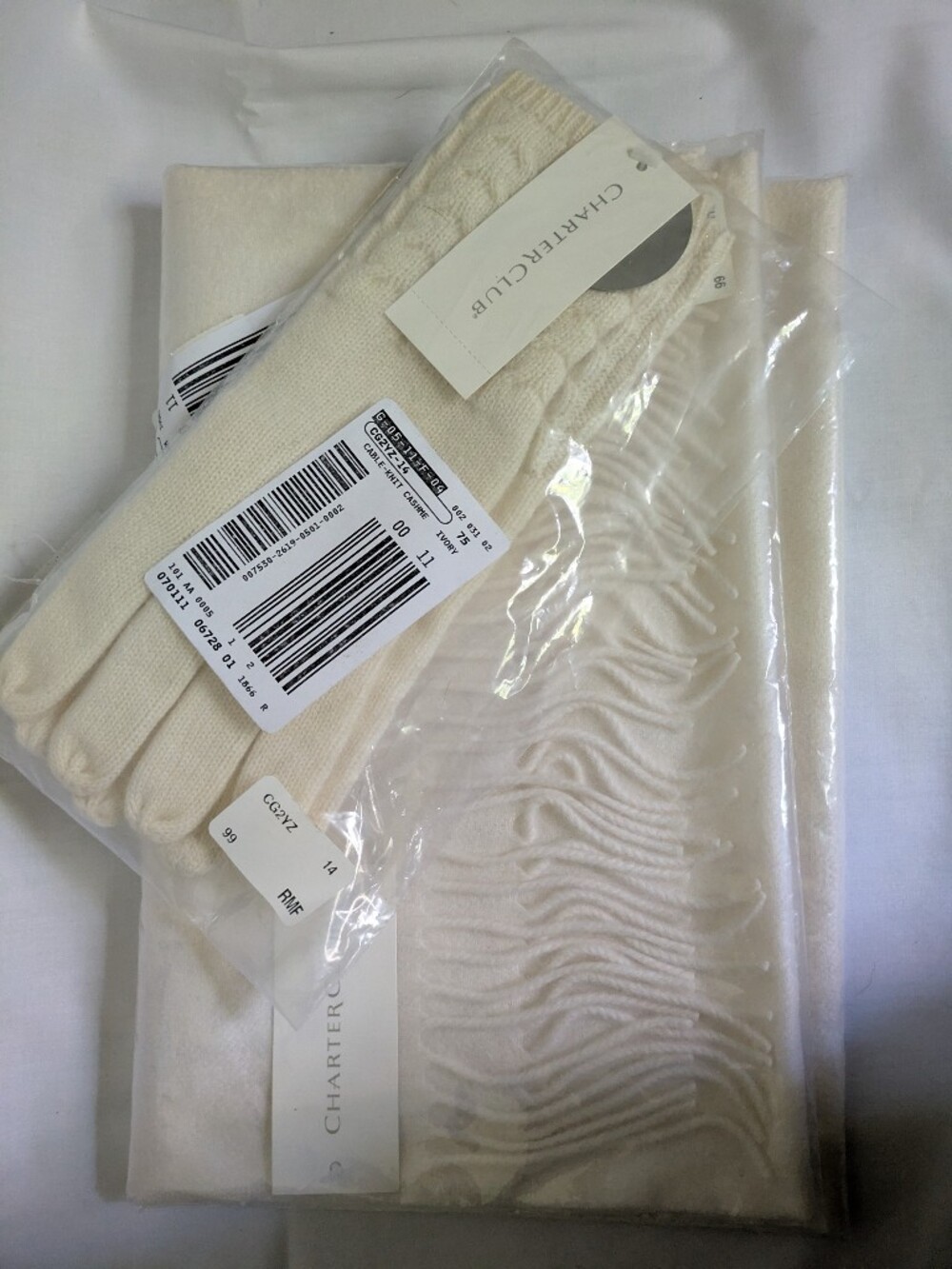Charter Club Cashmere Scarf And Gloves Set